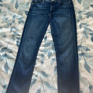 MOTHER mid rise dazzler ankle fray jeans